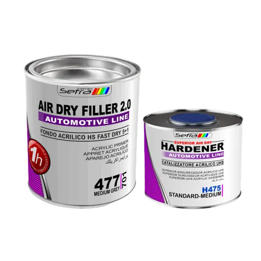 Aparejo Air Dry Filler 5+1 2.0 HS – Gris Medio de secado rápido, 1,2 L