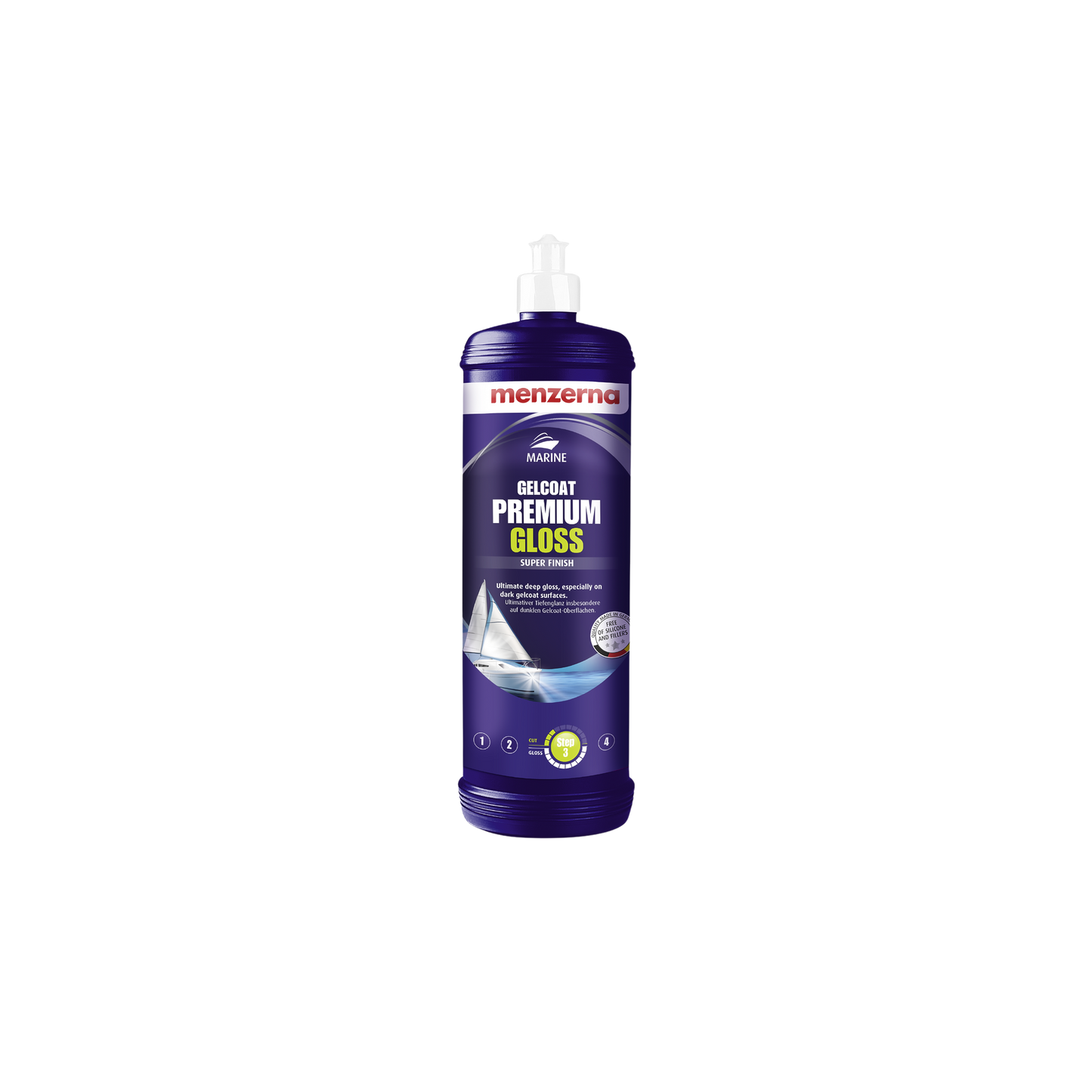 Polimento náutico de acabamento alto brilho Menzerna Gelcoat Premium Gloss