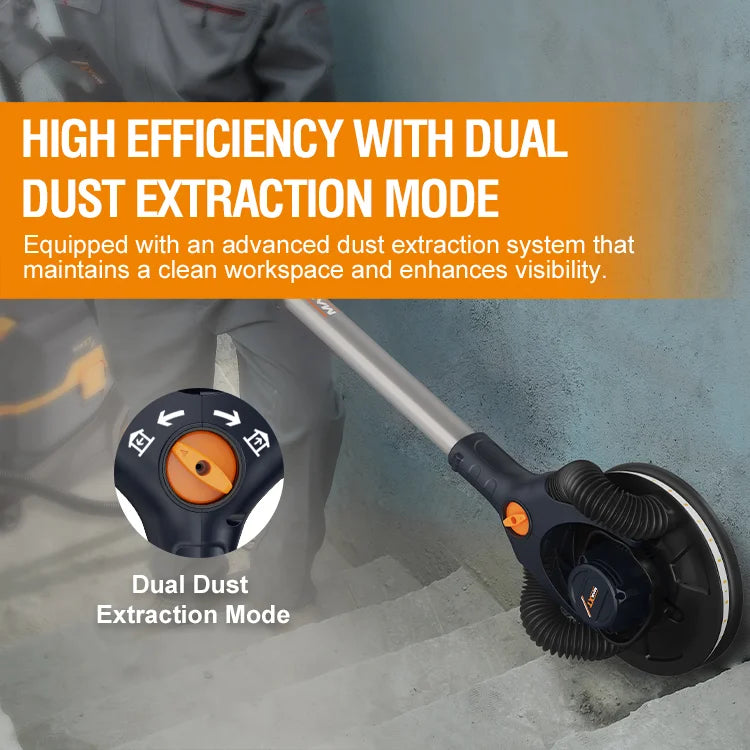 Lijadora eléctrica de pared Maxxt 400W Ø225mm 4mm. Mango telescópico.